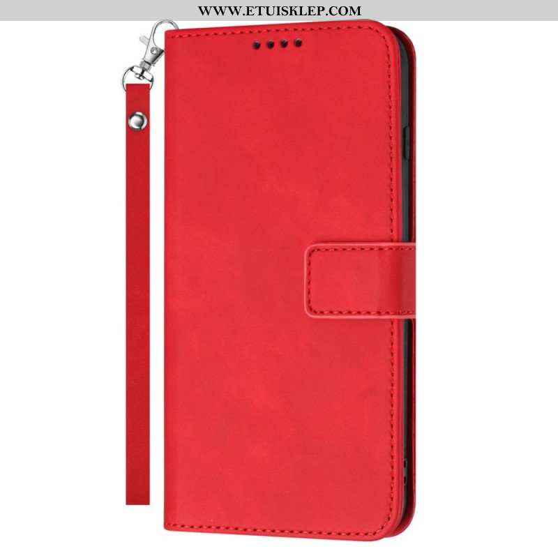 Etui Folio do Samsung Galaxy S23 Ultra 5G z Łańcuch Pasek W Stylu Vintage
